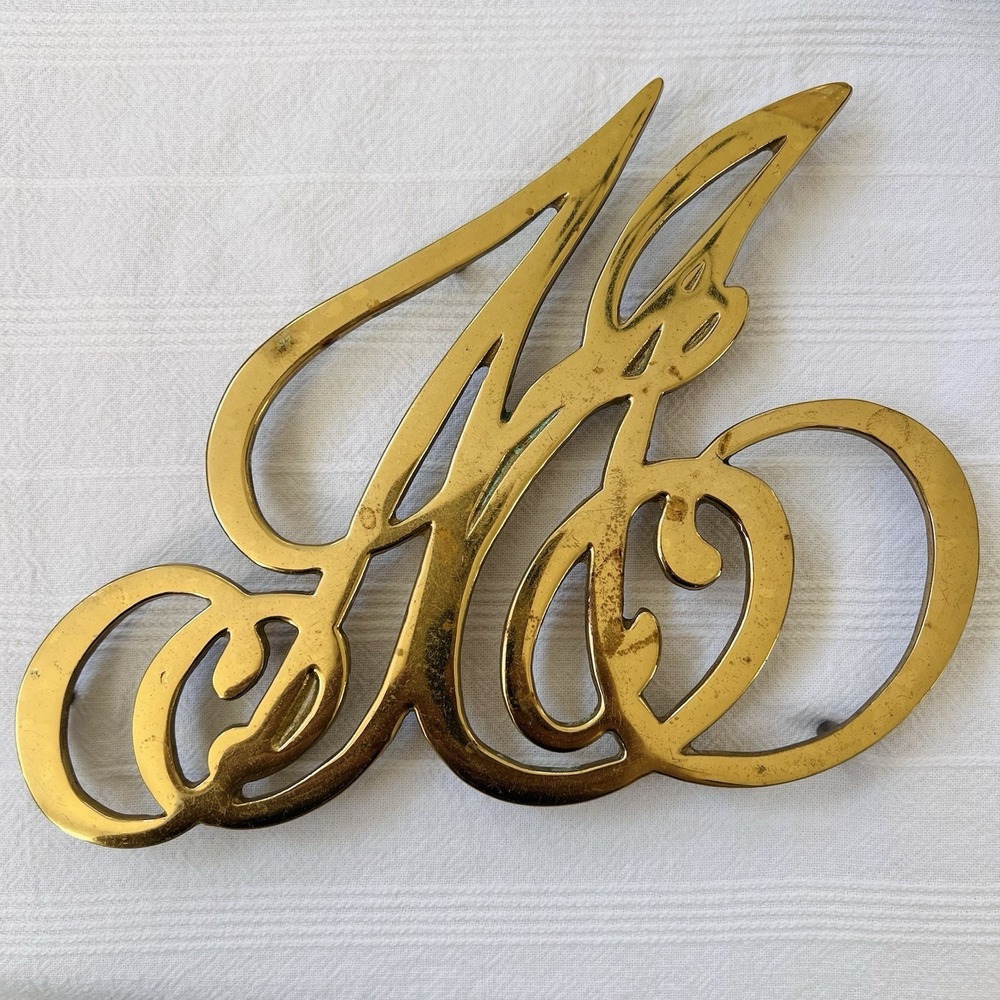 Vintage Brass Ash Lawn Highland James Monroe Cypher Trivet Hot Plate 1986